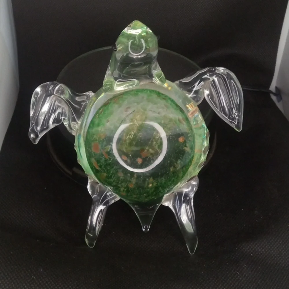 Lenox Paper Weight Colorful Glass Turtle Aquarium Decor